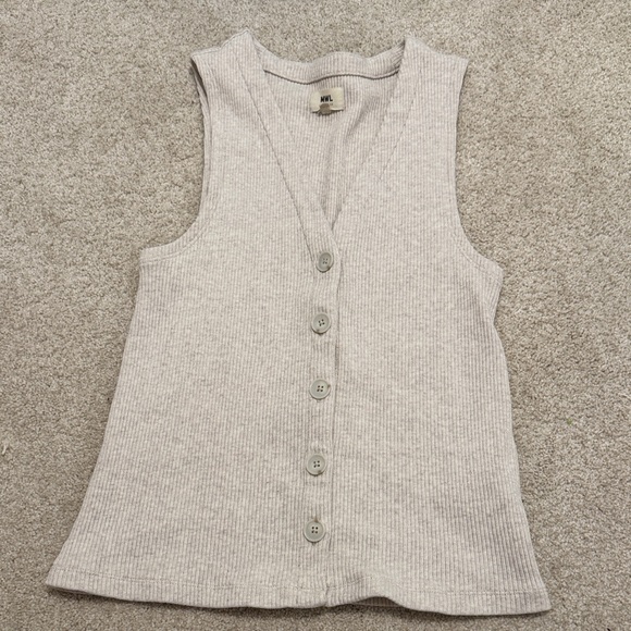 Madewell Ribbed Front Button Vest - Picture 1 of 4